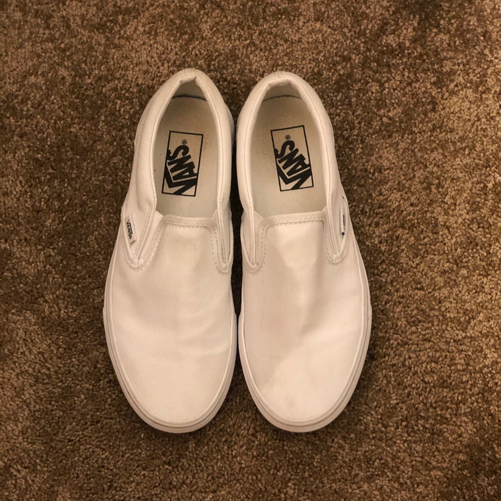 White slip on vans